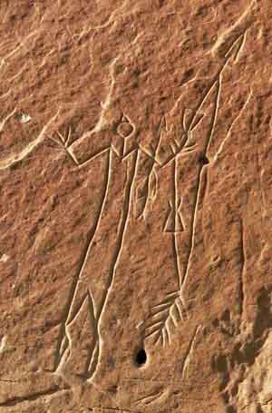 Photograph of Petraglyph at writing on stone